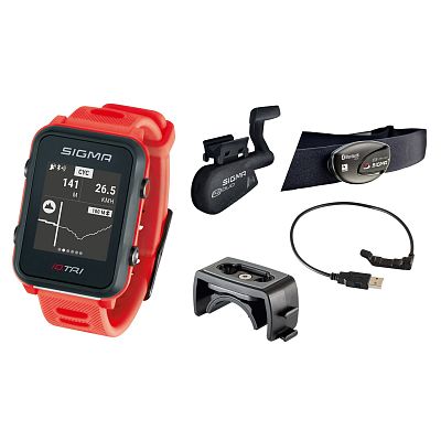 Превью  Спортивные часы SIGMA ID.Tri Set Neon Red (24280)